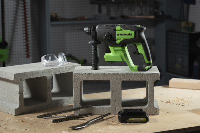 Перфоратор аккумуляторный Greenworks 24V GD24SDS2 (1хАКБ 4Ач и ЗУ) 2Дж в сумке