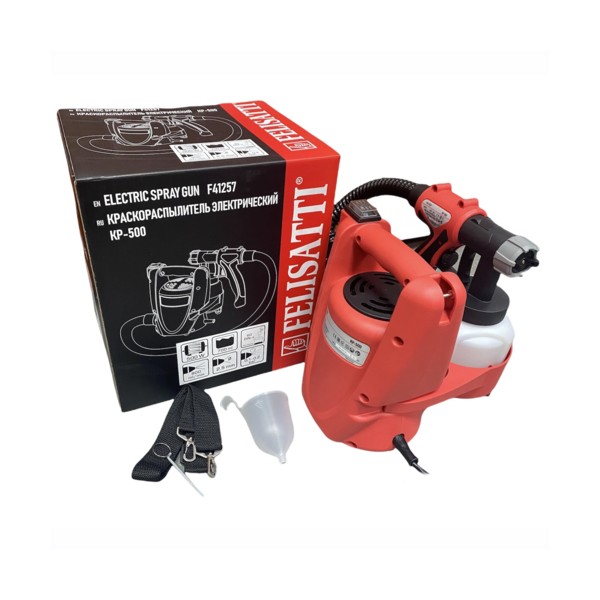 Краскораспылитель электрический, 500 Вт, 220 В/50 Гц, 800 мл/мин, 0,1-0,2 бар