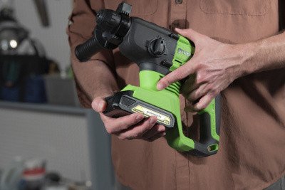 Перфоратор аккумуляторный Greenworks 24V GD24SDS2 (1хАКБ 4Ач и ЗУ) 2Дж в сумке